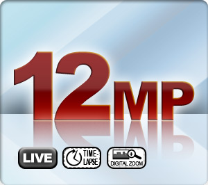 12 Megapixel Images - Live Streaming - Digital Zoom - Time-Lapse Photography