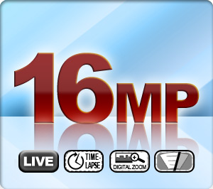 16 Megapixel Images - Live Streaming - Time-Lapse Photography - Digital Zoom - Wiper System