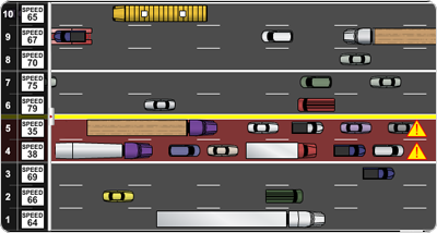 Dynamic Multi-lane Traffic Visualization
