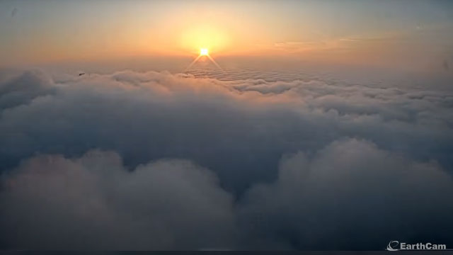 Chicago Skyline Under Rolling Fog 